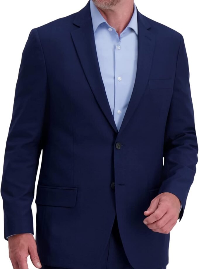 Mens Smart Wash Premium Stretch Classic Fit Solid Suit Separates-Pants & Jackets