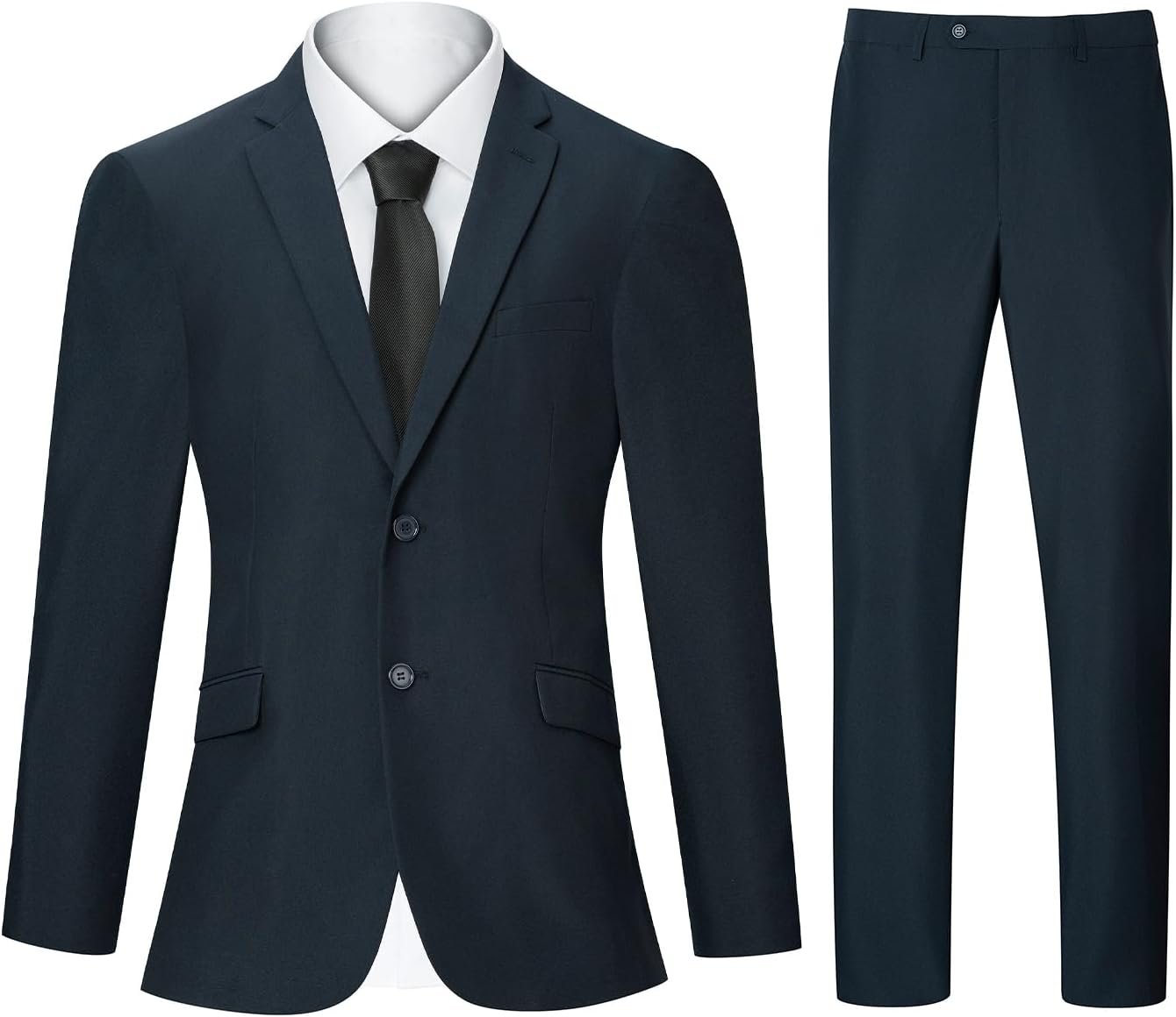 2 Piece Men's Suit Slim Fit Suits for Men, Two Button Blazer Dress Business Wedding Party Jacket & Pants