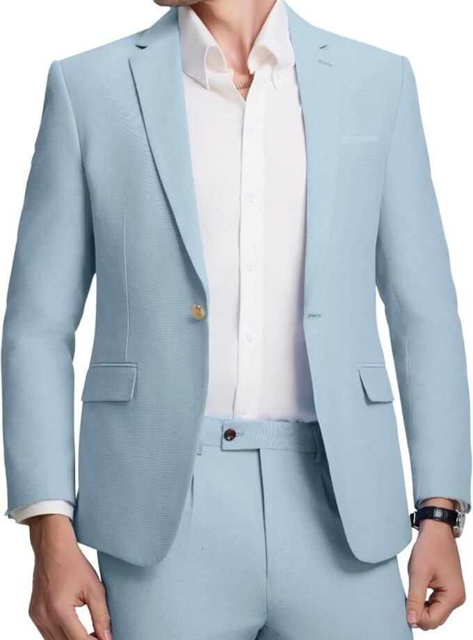 Mens Suit Slim Fit 2 Piece Suits for Men Formal Suit Jacket Pants Business Casual Suits Wedding Prom Tuxedos