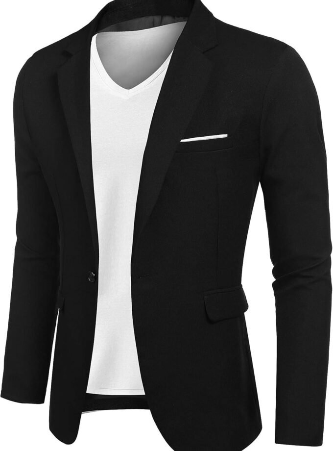 Men's Blazer Casual Sport Coats Slim Fit One Button Suit Jacket Lightweight Sports Jacket
