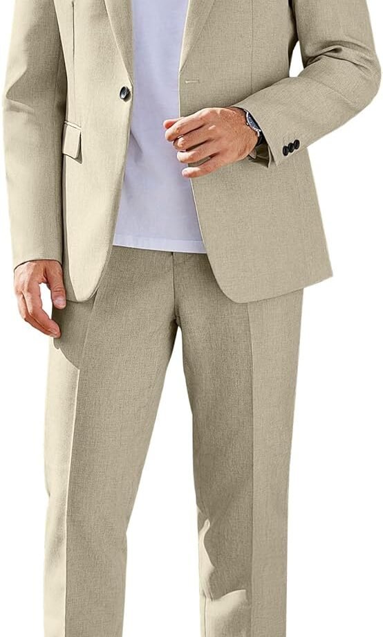 Men Suits Classic Fit 2 Piece Suit Set One Button Casual Blazer Wedding Bussiness Suit Separates