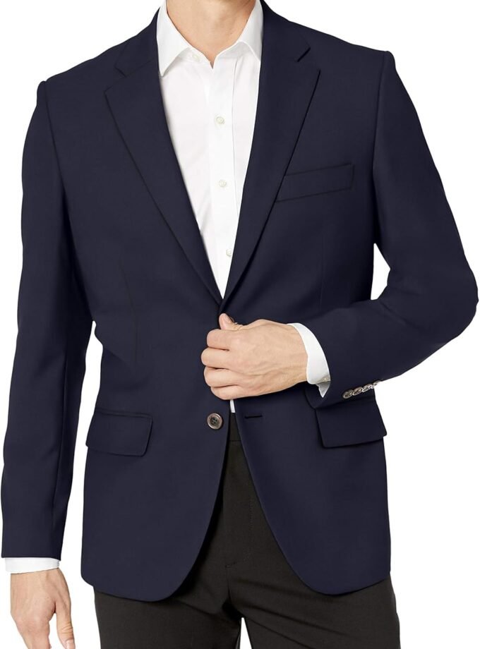 Men's Long-Sleeve Classic-fit Button-Front Stretch Blazer