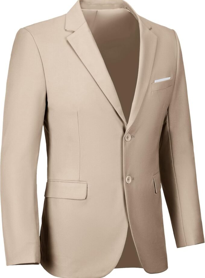 Mens Blazer Sports Coat Slim Fit 2 Button Solid Men's Casual Suit Blazer Jackets