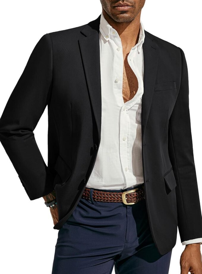 Men's Casual Blazer Sport Coats Two Button Stretch Suit Jackets