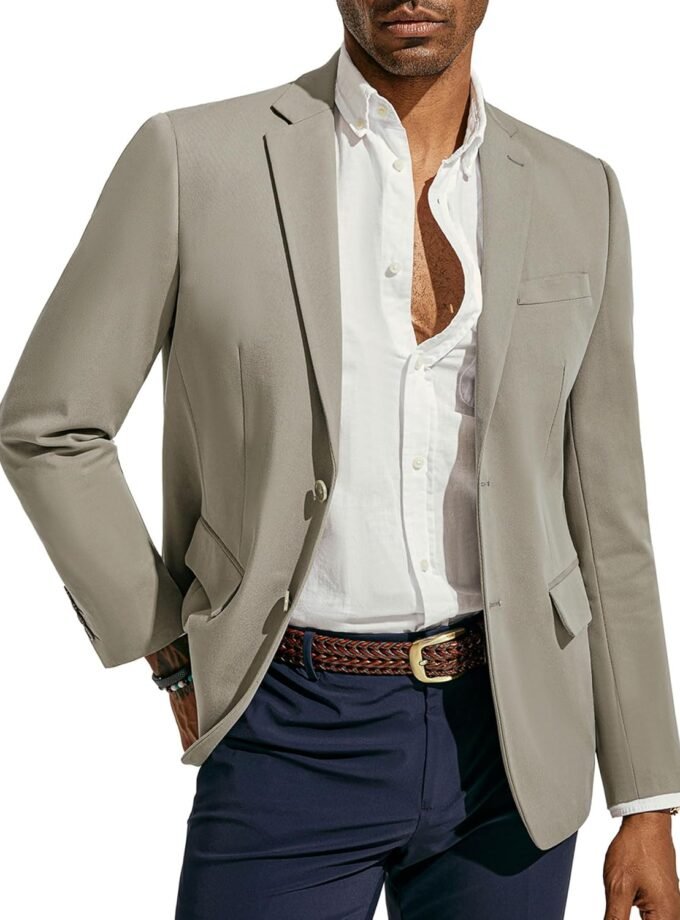 Men's Casual Blazer Sport Coats Two Button Stretch Suit Jackets