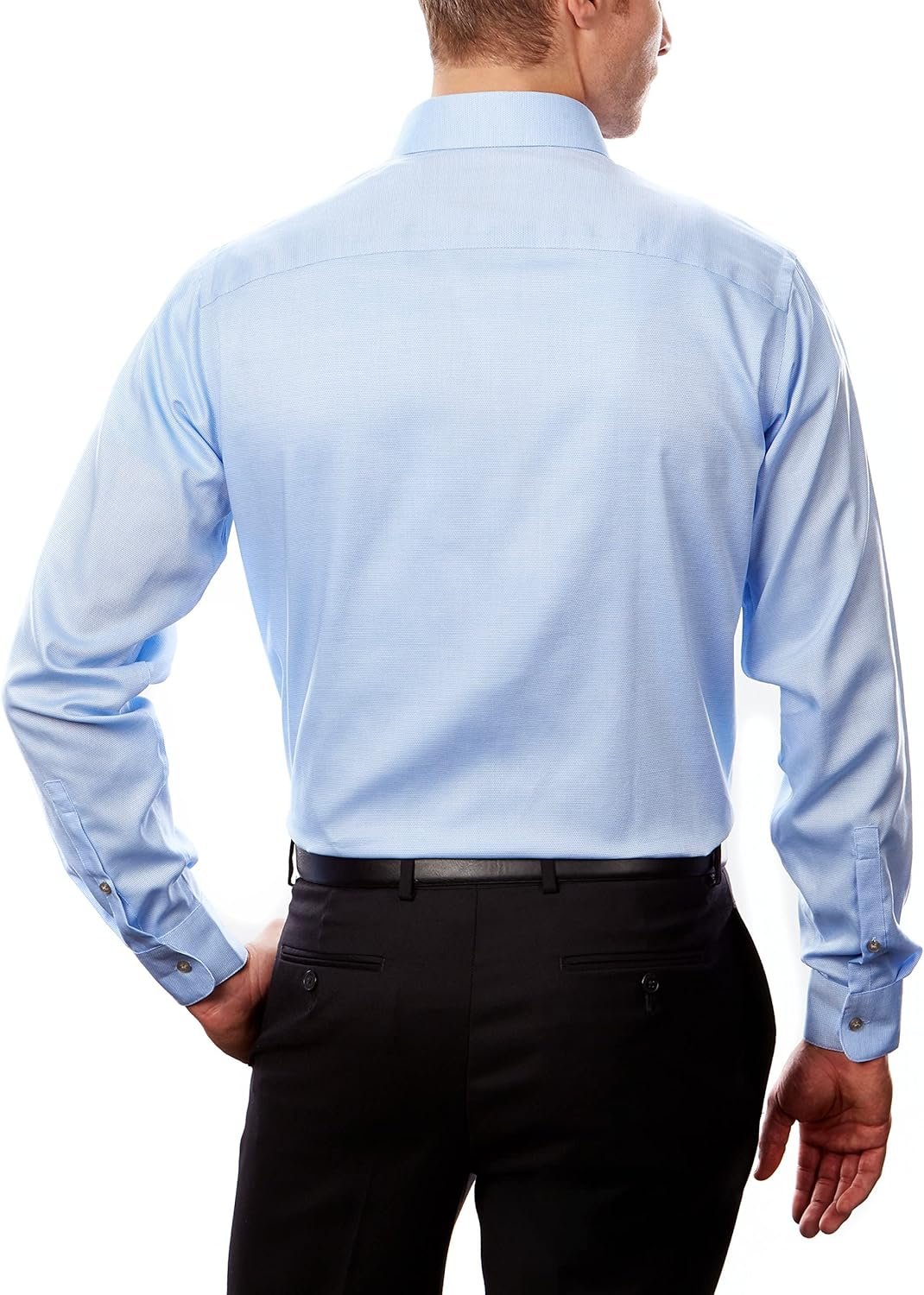 Men's Dress Shirt Regular Fit Non Iron Stretch Solid - Image 2