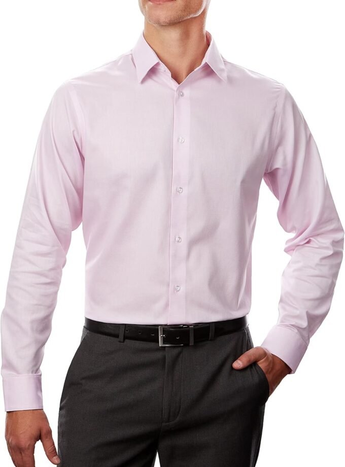 Men's Dress Shirt Regular Fit Non Iron Stretch Solid
