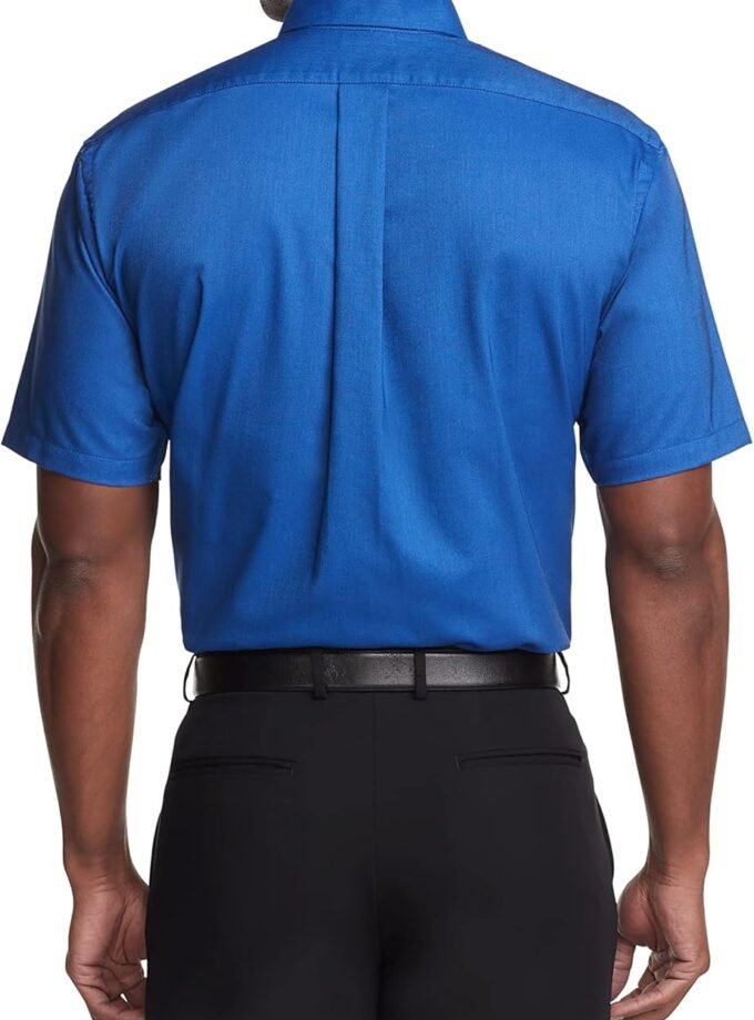 Men's Short Sleeve Dress Shirt Regular Fit Oxford Solid