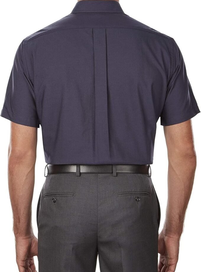 Men's Short Sleeve Dress Shirt Regular Fit Oxford Solid