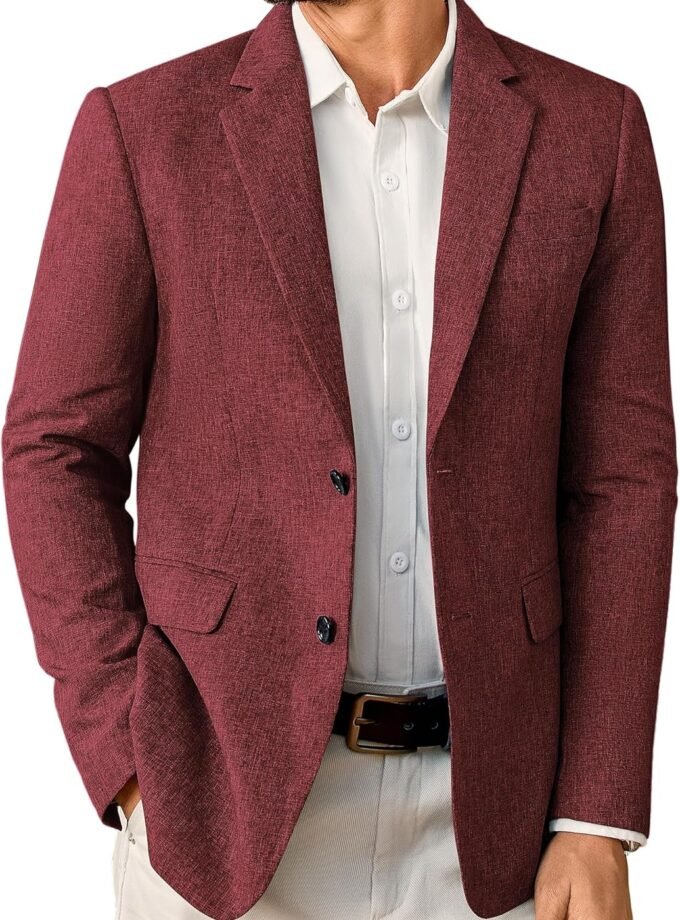 Mens Sport Coats Casual Blazer Two Button Lightweight Business Suit Jacket